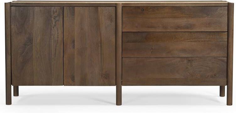 Giga Meubel Dressoir Bruin 190cm Mangohout & Travertin