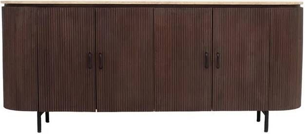 Giga Meubel Dressoir Bruin Travertin Mangohout 200x40x85cm Amber