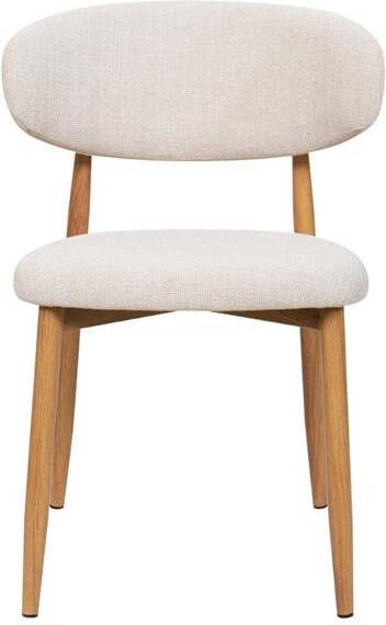 Giga Meubel Eetkamerstoel Alexia Beige|Naturel Set van 2