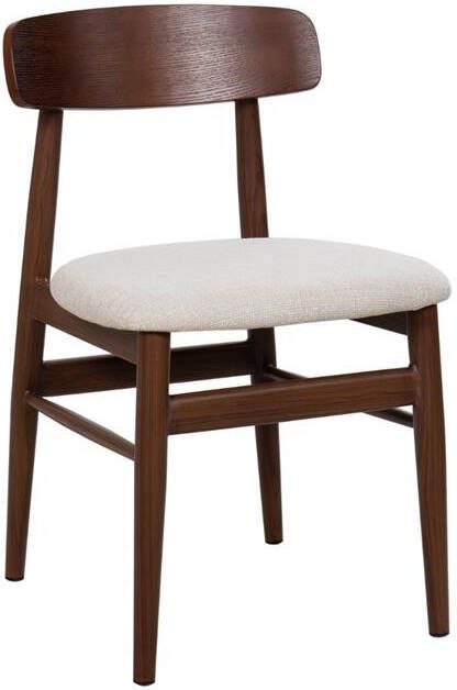 Giga Meubel Eetkamerstoel Liza Beige Walnoot Set van 2