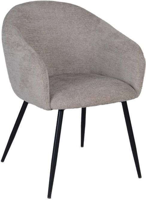 Giga Meubel Eetkamerstoel Meau Stof Metaal Beige Set van 2