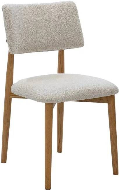 Giga Meubel Eetkamerstoel Beige Stof|Eikenhout Nova Set van 2
