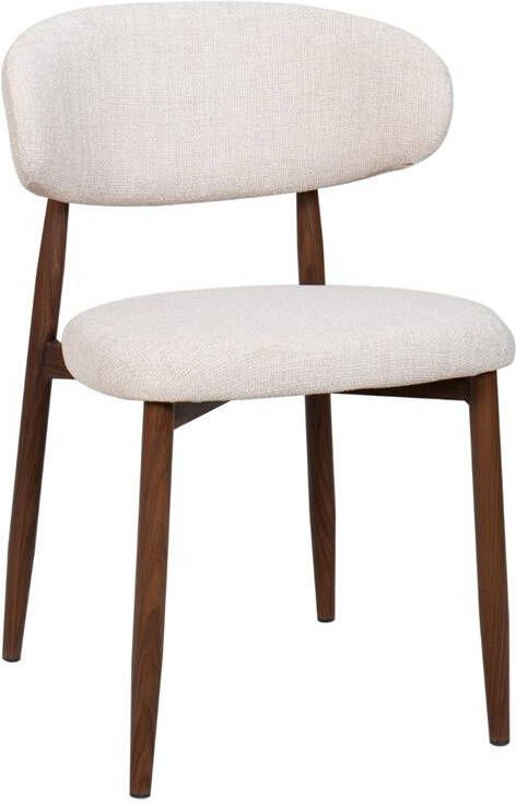 Giga Meubel Eetkamerstoel Beige Stof|Metaal Alexia Set van 2