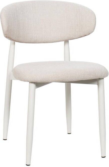 Giga Meubel Eetkamerstoel Beige|Wit Zithoogte 47cm Alexia Set van 2