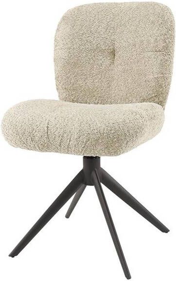 Giga Meubel Eetkamerstoel Comfort Draaibaar Bouclé Zand Bouclé