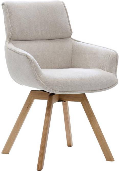 Giga Meubel Eetkamerstoel Draaibaar Beige Stof Else Set van 2