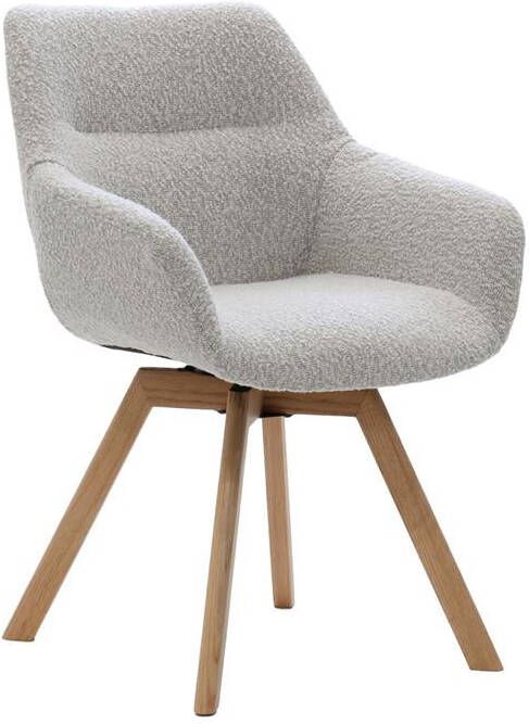 Giga Meubel Eetkamerstoel Draaibaar Beige Stof Loïs Set van 2