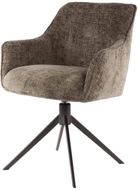 Giga Meubel Eetkamerstoel Draaibaar Taupe Pull Set van 2