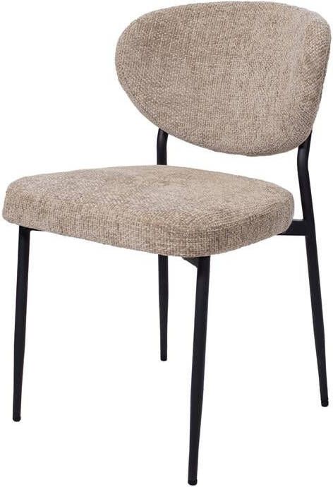 Giga Meubel Eetkamerstoel Stof Taupe Zithoogte 49cm 57x48x80cm Vajèn