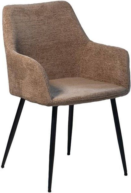 Giga Meubel Eetkamerstoel Taupe Stof Textiel Zithoogte 47cm Annabel