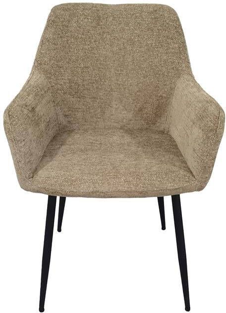 Giga Meubel Eetkamerstoel Taupe Stof Textiel Zithoogte 47cm Annabel