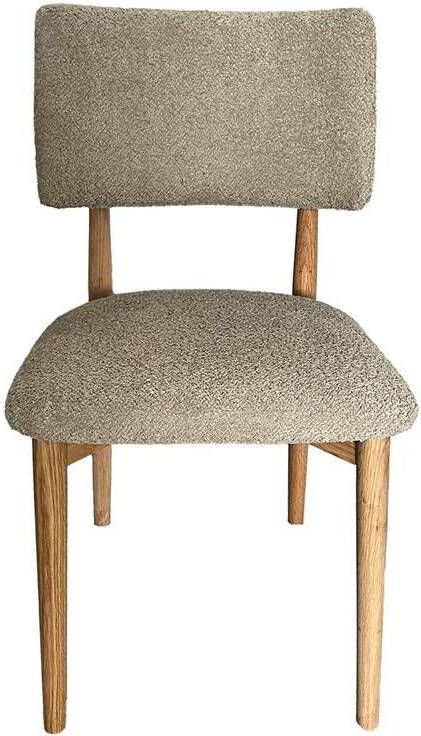 Giga Meubel Eetkamerstoel Taupe Stof|Eikenhout Nova Set van 2