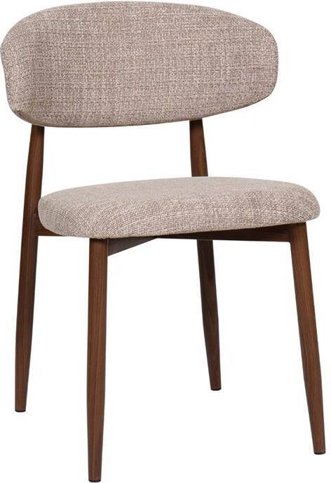 Giga Meubel Eetkamerstoel Taupe Stof|Metaal Alexia Set van 2