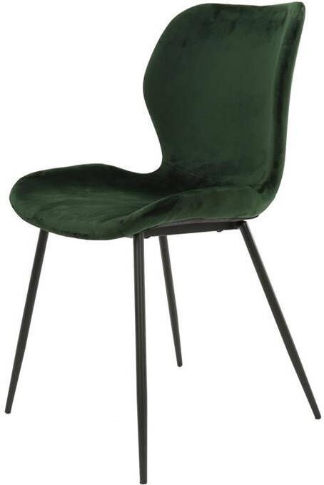 Giga Meubel Eetkamerstoel Velvet Groen Ronde Buis Set van 4