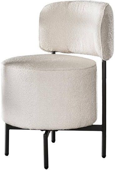 Giga Meubel Eetkamerstoel Wit Boucle Draaibaar Set van 2