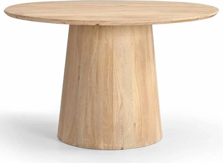 Giga Meubel Eettafel Rond Naturel Mangohout 2-4 Personen 120x120x74cm