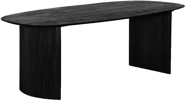 Giga Meubel Eettafel Deens Ovaal 200cm Zwart Mangohout Feline