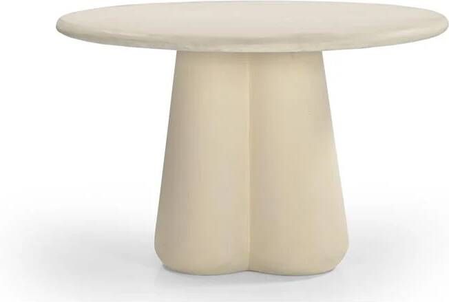 Giga Meubel Eettafel Rond Beige Beton Ciré Mat Gelakt 150x150x77cm