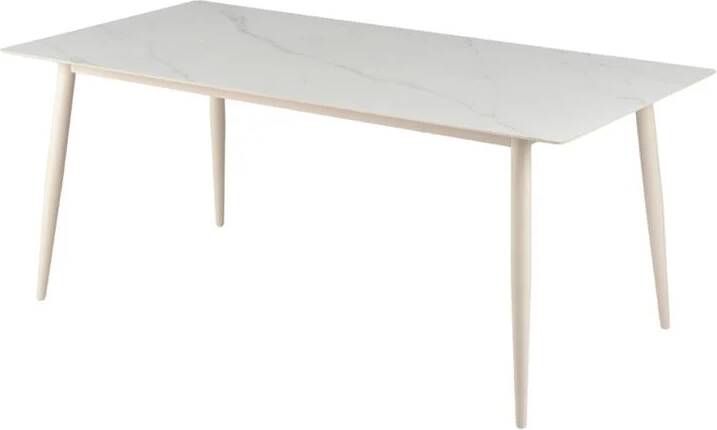 Giga Meubel Eettafel Keramisch Wit 180cm 4-6 Personen Senne