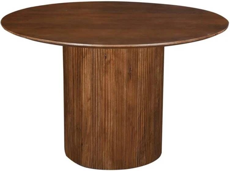 Giga Meubel Eettafel Rond Ø120cm Bruin Mangohout Jaime