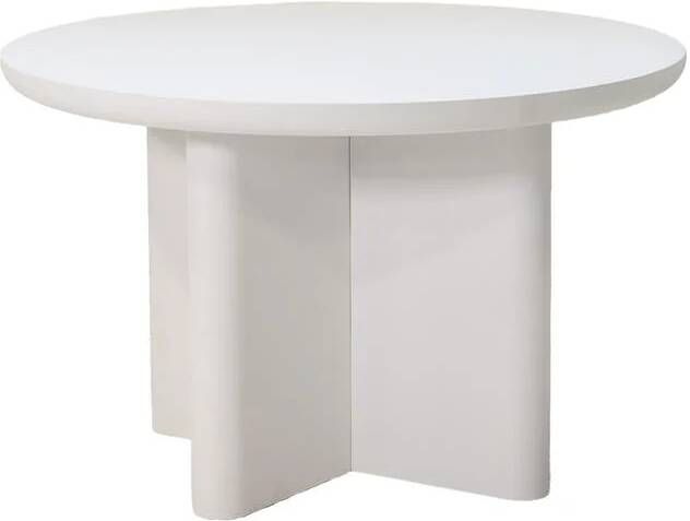 Giga Meubel Eettafel Rond 120cm Wit betonlook Miso