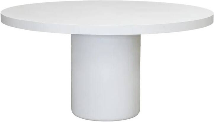 Giga Meubel Eettafel Rond 120cm Wit Eco Composiet Betonlook Eden
