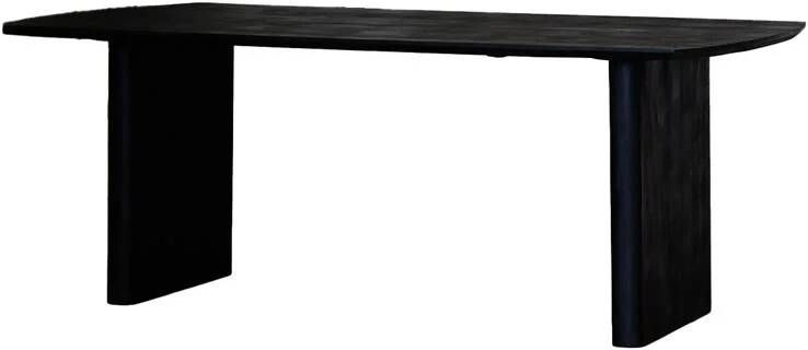 Giga Meubel Eettafel Zwart 200cm Rechthoek Mangohout Tomeo