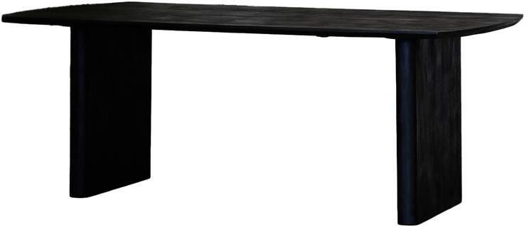 Giga Meubel Eettafel Zwart 250cm Rechthoek Mangohout Tomeo
