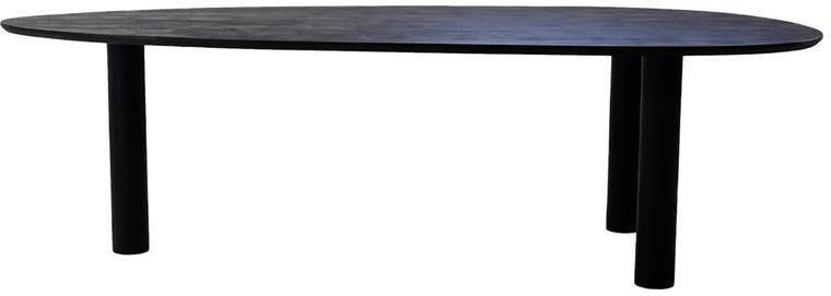 Giga Meubel Eettafel Zwart Organisch 260cm Mangohout Hana