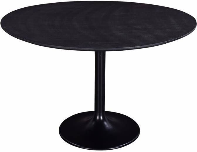 Giga Meubel Eettafel Zwart Rond 120cm O-Poot Tafel Romeo