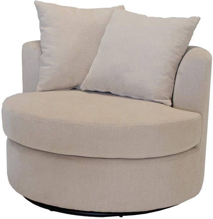 Giga Meubel Fauteuil Beige Stof Zithoogte 45cm Thony Luxe
