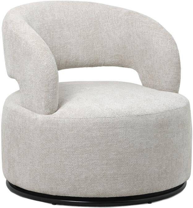 Giga Meubel Draaifauteuil Stof Beige Hoogte Rugleuning 77cm Eliza