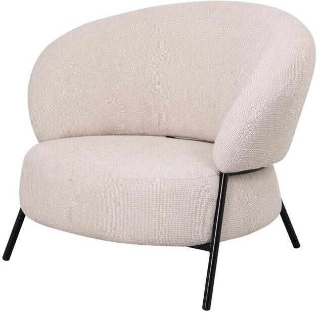 Giga Meubel Fauteuil Beige Stof|Textiel Japandi Stijl