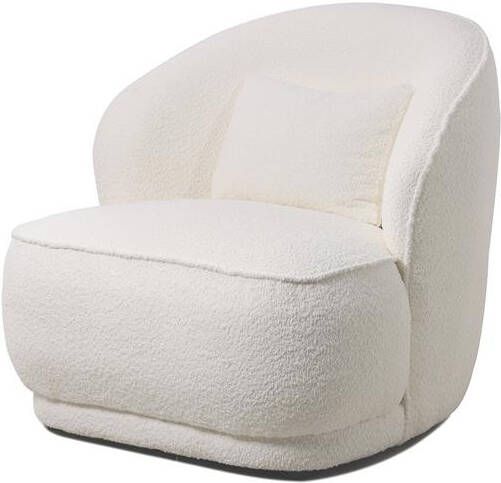 Giga Meubel Fauteuil Bouclé Beige Japandi Stijl Zithoogte 45cm