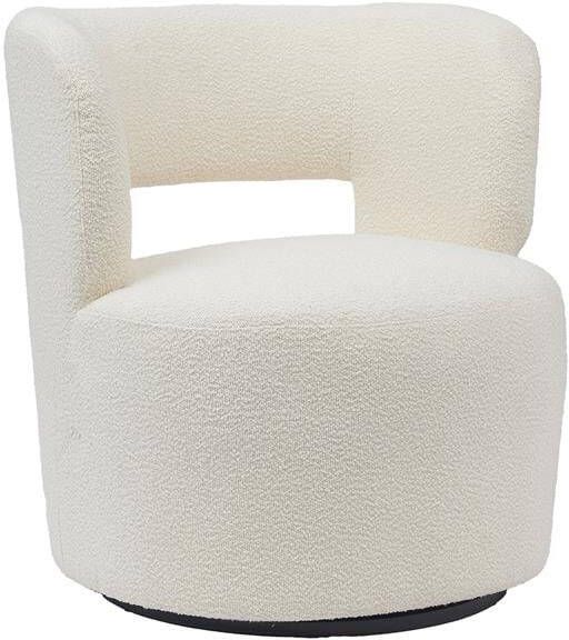 Giga Meubel Fauteuil Bouclé Beige Draaibaar Gewicht 18kg 74x69x78cm