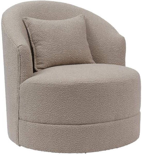 Giga Meubel Fauteuil Bouclé Taupe Zithoogte 44 5cm 75x75x82cm