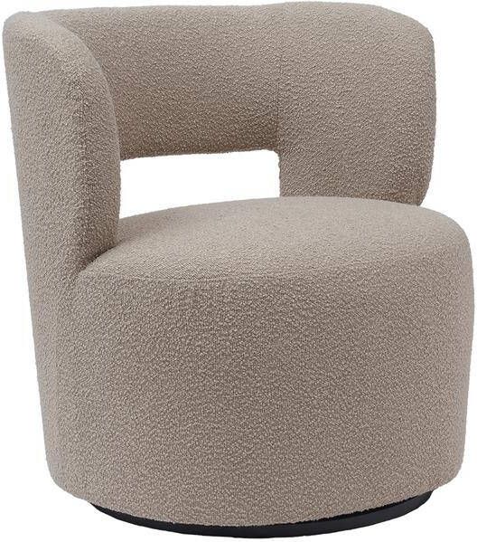 Giga Meubel Fauteuil Bouclé Taupe Gewicht 18kg Draaibaar 74x69x78cm