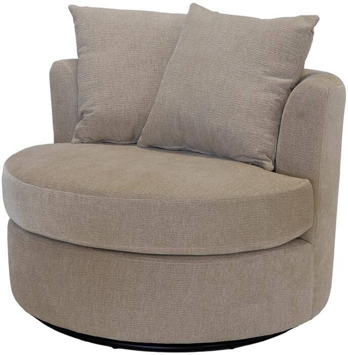 Giga Meubel Fauteuil Taupe Stof Zithoogte 45cm Thony Luxe