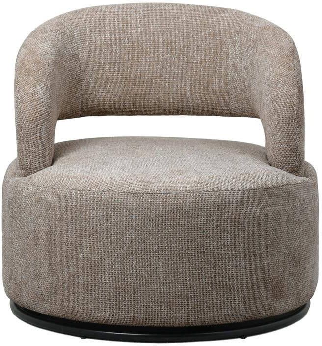 Giga Meubel Draaifauteuil Stof Taupe Hoogte Rugleuning 77cm Eliza