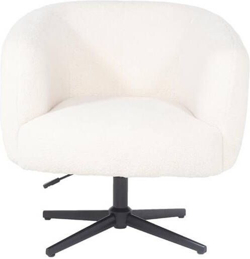 Giga Meubel Fauteuil Teddy Wit Metaal Onderstel 78x78x71cm