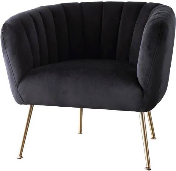 Giga Meubel Fauteuil Velvet Zwart Amy