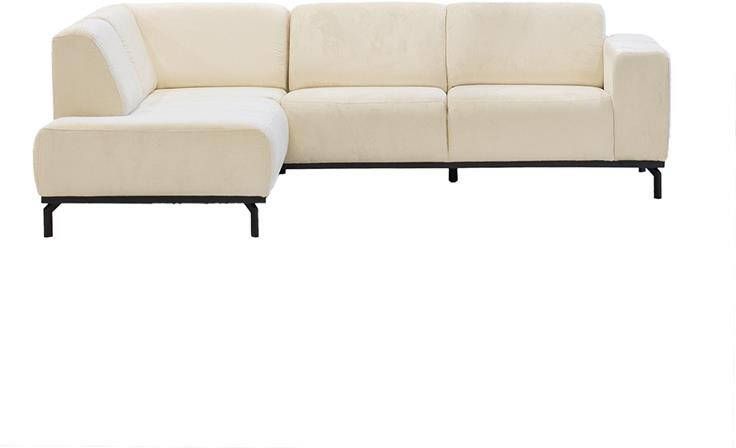 Giga Meubel Hoekbank Beige 3-Zits Links 256x188x77cm Monza