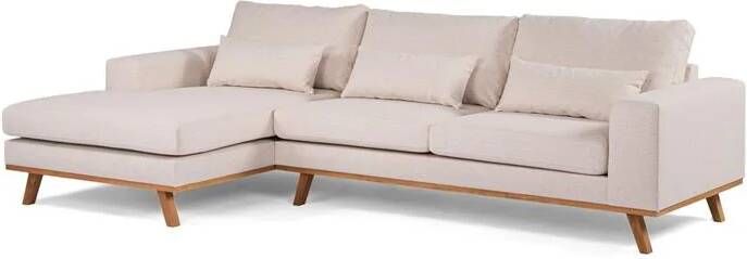 Giga Meubel Hoekbank Stof Beige 3-Zits Links Grande