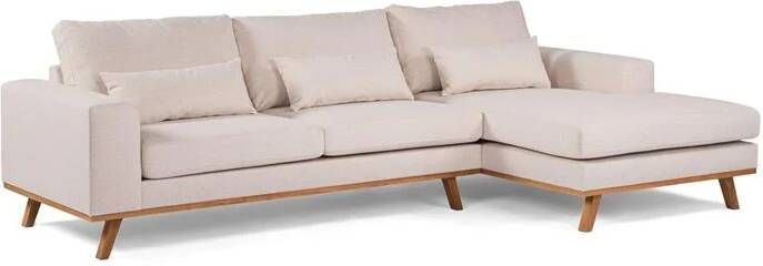 Giga Meubel Hoekbank Stof Beige 3-Zits Rechts Grande