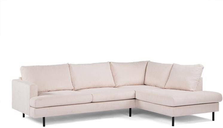Giga Meubel Hoekbank Stof Beige|Metaal 3-Zits Rechts Fjord