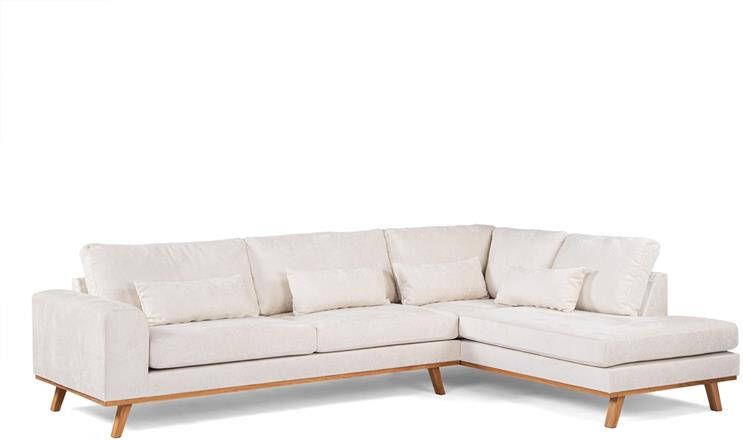 Giga Meubel Hoekbank Stof Champagne 3-Zits Rechts 292x202x85cm Loris