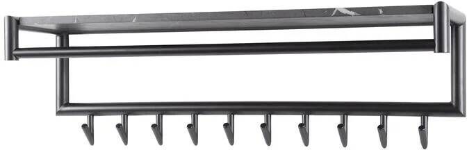 Giga Meubel Kapstok Zwart 10 Haken 100x27x30cm Hoedenplank