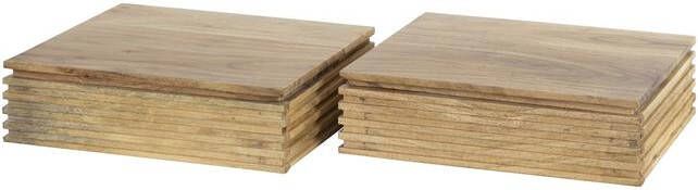 Giga Meubel Nachtkastje Naturel Acaciahout Set van 2 30x25x8cm