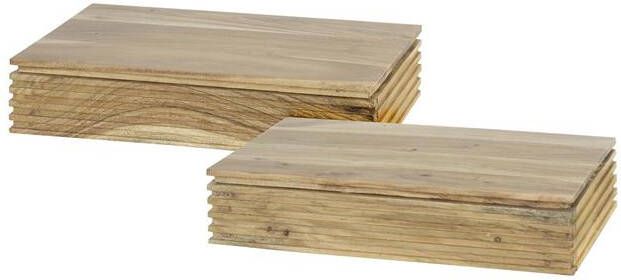 Giga Meubel Nachtkastje Naturel Acaciahout Set van 2 40x25x8cm