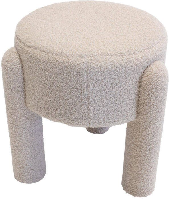 Giga Meubel Poef Beige Bouclé 44x44x42cm Yara